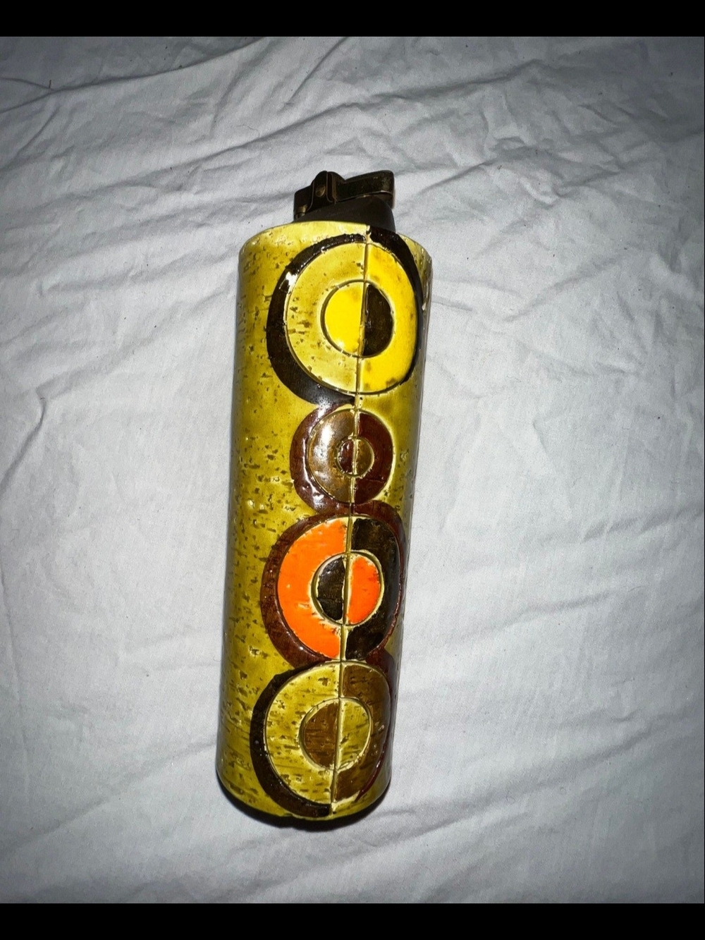 Vtg Bitossi Aldo Londi Ceramic Table Lighter Rosenthal Netter MCM Geometric Cirl